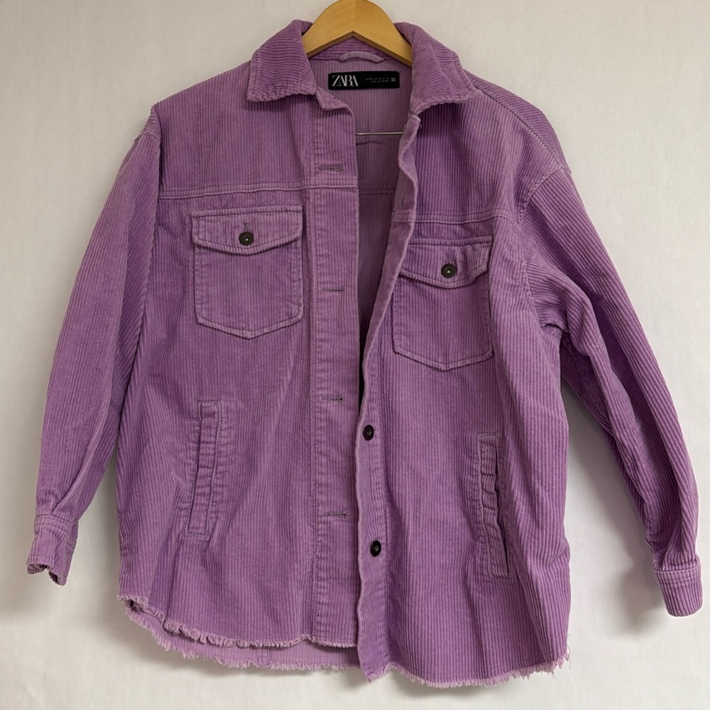 Zara Lavender Purple Button Up Jacket